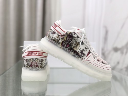 Dior Womens Shoes Sneakers Luxury Brand DIOR-ID SNEAKER White Calfskin with Original Box KCK278LCR_S58W