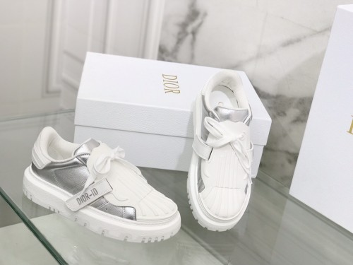 Dior Womens Shoes Sneakers Luxury Brand DIOR-ID SNEAKER White Calfskin with Original Box KCK278LCR_S58W