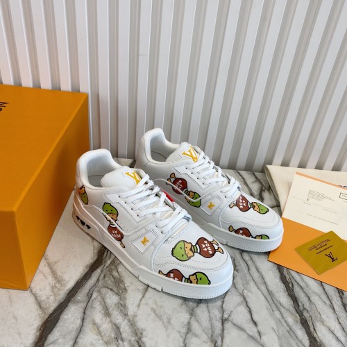 Louis Vuitton Men Shoes Fashion Sneakers Design Luxury Brand LV TRAINER SNEAKER White with Original Box 1A9JCF