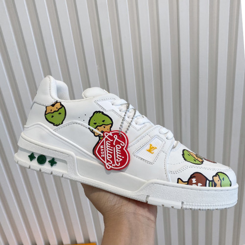 Louis Vuitton Men Shoes Fashion Sneakers Design Luxury Brand LV TRAINER SNEAKER White with Original Box 1A9JCF