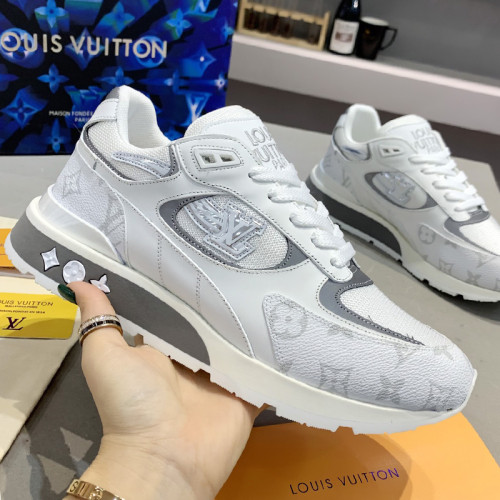 Louis Vuitton Men Shoes Sports RUN AWAY SNEAKER Running Design Luxury Brand with Original Box Mesh and suede calf leather 1A9J0M