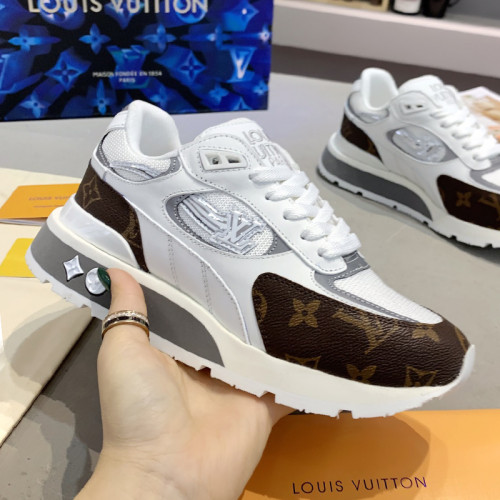 Louis Vuitton Men Shoes Sports RUN AWAY SNEAKER Running Design Luxury Brand with Original Box Mesh and suede calf leather 1A9J0M