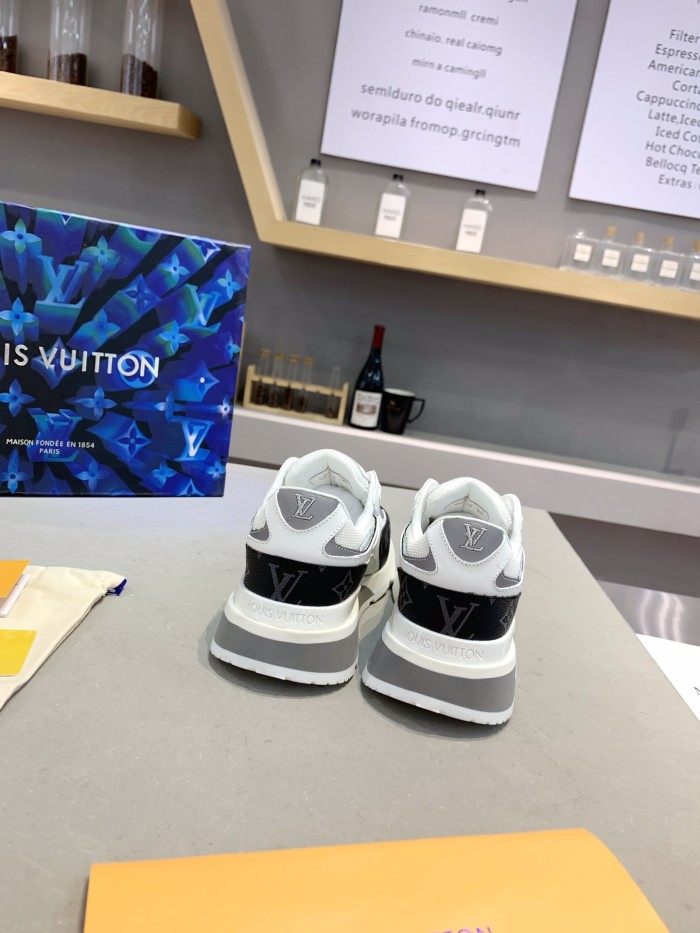 Louis Vuitton Men Shoes Sports RUN AWAY SNEAKER Running Design Luxury Brand with Original Box Mesh and suede calf leather 1A9J0M