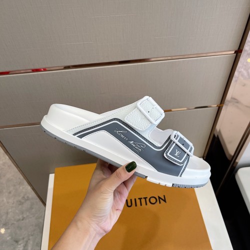 Louis Vuitton Mens Shoes Slippers Sandals Flip Flop Luxury Brand LV TRAINER MULE with Original Box 1A9JVM