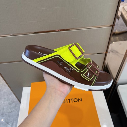 Louis Vuitton Mens Shoes Slippers Sandals Flip Flop Luxury Brand LV TRAINER MULE with Original Box 1A9JVM
