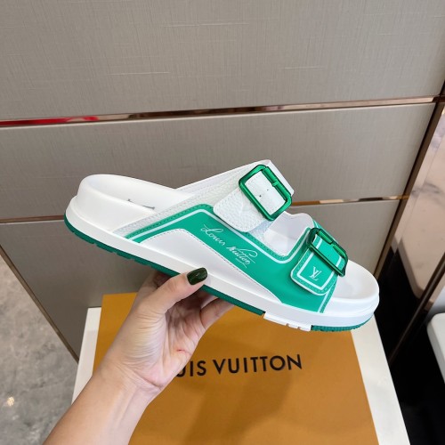 Louis Vuitton Mens Shoes Slippers Sandals Flip Flop Luxury Brand LV TRAINER MULE with Original Box 1A9JVM