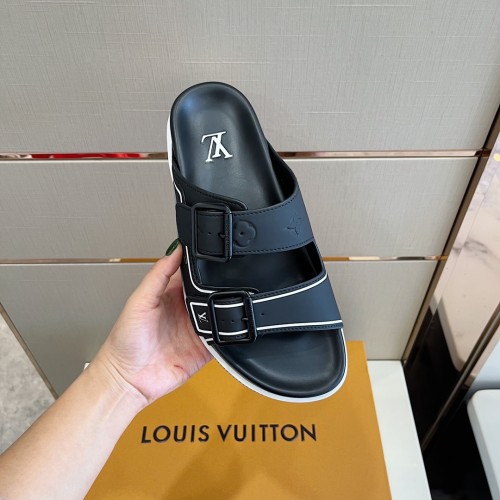 Louis Vuitton Mens Shoes Slippers Sandals Flip Flop Luxury Brand LV TRAINER MULE with Original Box 1A9JW1