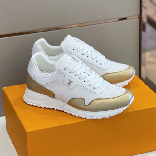 Louis Vuitton Men Shoes Sports RUN AWAY SNEAKER Running Design Luxury Brand with Original Box Alligator leather and calf leather White