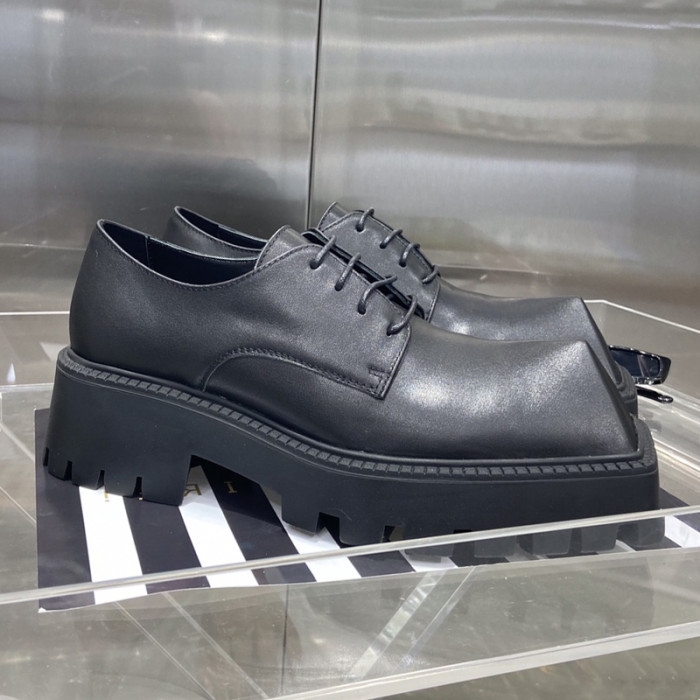 Balenciaga Mens Shoes Breathable Design Derby Shoes Luxury Brand MEN'S RHINO DERBY IN BLACK 656977WBB501000