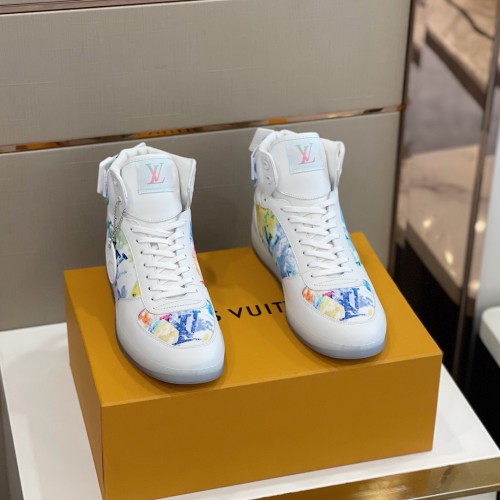 Louis Vuitton Men Shoes Sneakers Casual Luxury Brand RIVOLI SNEAKER BOOT with Original Box