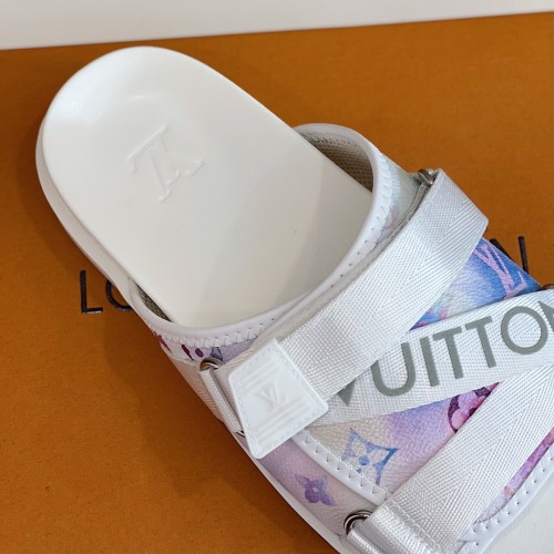 Louis Vuitton Mens Shoes Slippers Sandals Flip Flop Luxury Brand Honolulu LV TRAINER MULE with Original Box 1A9JVM