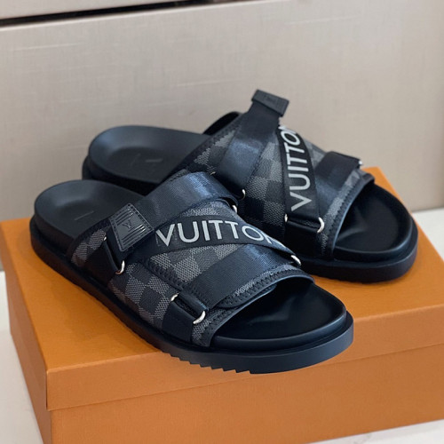 Louis Vuitton Mens Shoes Slippers Sandals Flip Flop Luxury Brand Honolulu LV TRAINER MULE with Original Box 1A9JVM