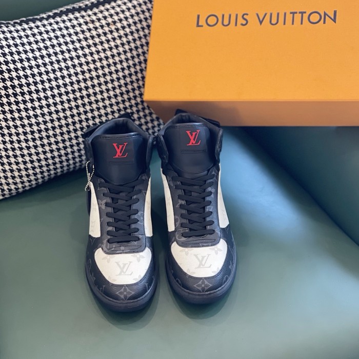 Louis Vuitton Men Shoes Sneakers Casual Luxury Brand RIVOLI SNEAKER BOOT with Original Box
