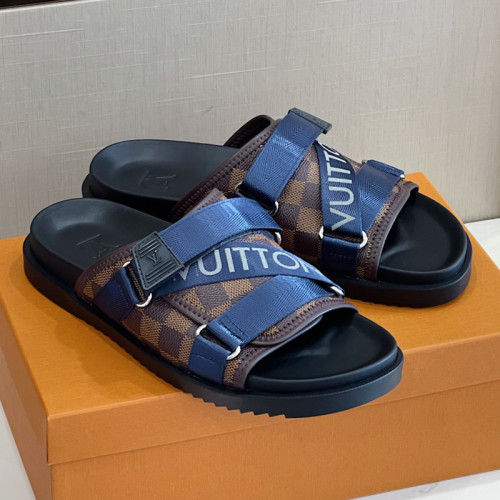 Louis Vuitton Mens Shoes Slippers Sandals Flip Flop Luxury Brand Honolulu LV TRAINER MULE with Original Box 1A9JVM