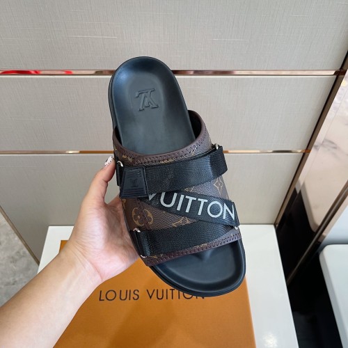 Louis Vuitton Mens Shoes Slippers Sandals Flip Flop Luxury Brand Honolulu LV TRAINER MULE with Original Box 1A9JVM