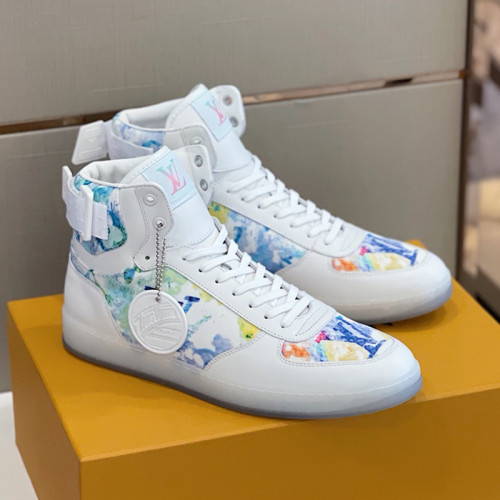 Louis Vuitton Men Shoes Sneakers Casual Luxury Brand RIVOLI SNEAKER BOOT with Original Box
