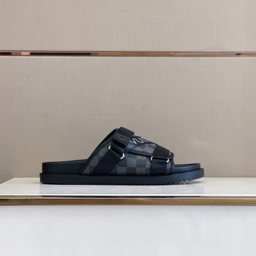 Louis Vuitton Mens Shoes Slippers Sandals Flip Flop Luxury Brand Honolulu LV TRAINER MULE with Original Box 1A9JVM