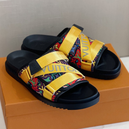 Louis Vuitton Mens Shoes Slippers Sandals Flip Flop Luxury Brand Honolulu LV TRAINER MULE with Original Box 1A9JVM