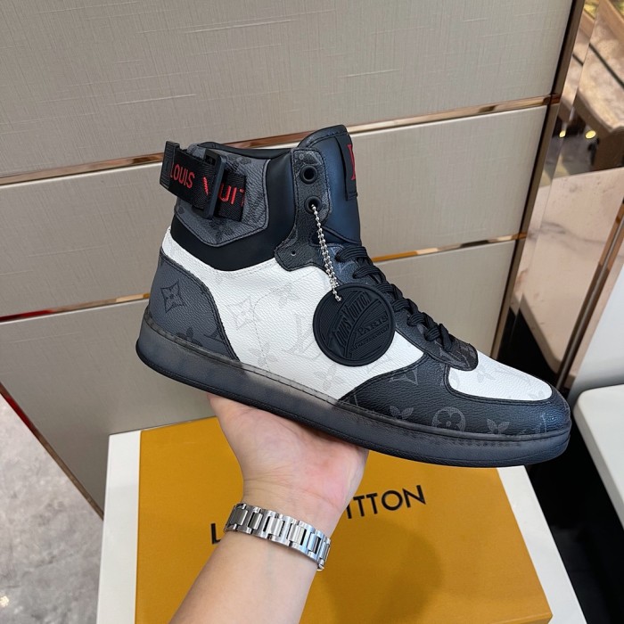 Louis Vuitton Men Shoes Sneakers Casual Luxury Brand RIVOLI SNEAKER BOOT with Original Box