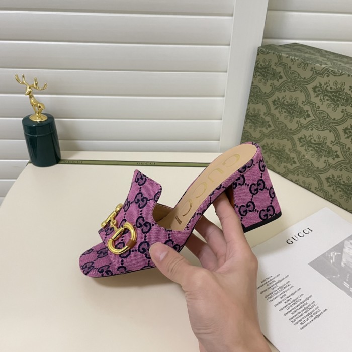 Gucci Womens Shoes Sandals Casual Design Luxury Brand Classic Leather Women's slide sandal with Horsebit with Original Box