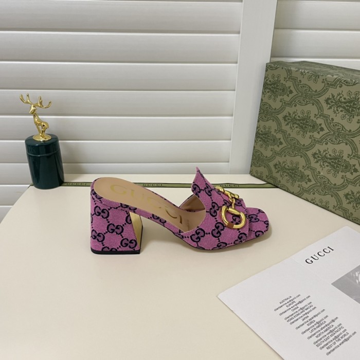 Gucci Womens Shoes Sandals Casual Design Luxury Brand Classic Leather Women's slide sandal with Horsebit with Original Box