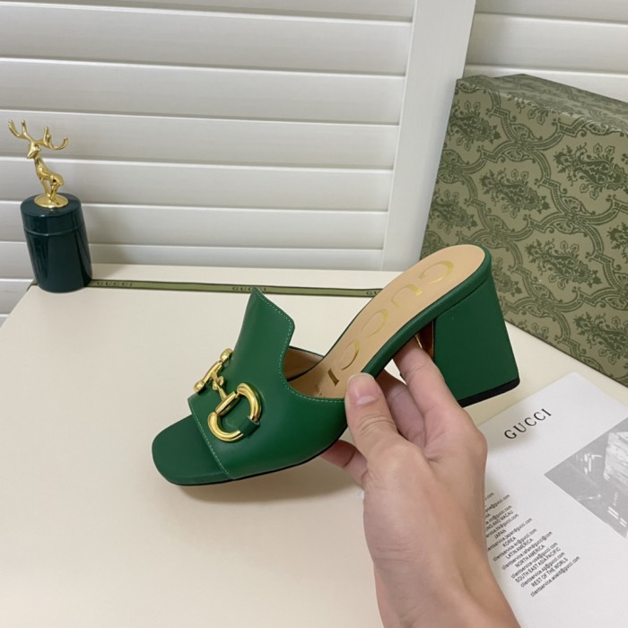 Gucci Womens Shoes Sandals Casual Design Luxury Brand Classic Leather Women's slide sandal with Horsebit with Original Box