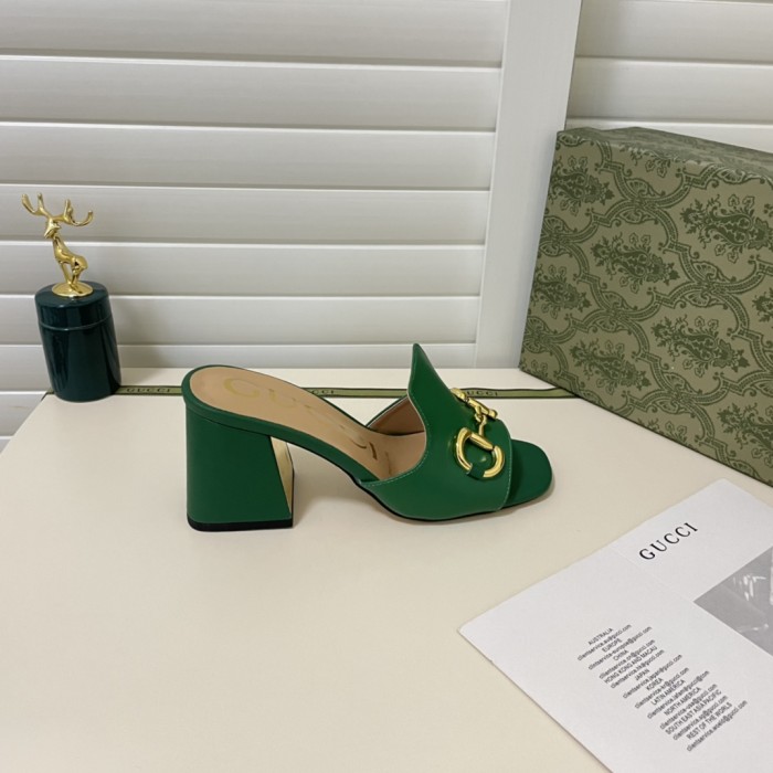 Gucci Womens Shoes Sandals Casual Design Luxury Brand Classic Leather Women's slide sandal with Horsebit with Original Box