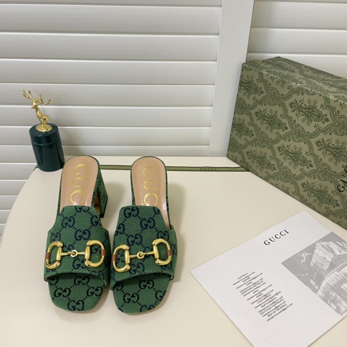 Gucci Womens Shoes Sandals Casual Design Luxury Brand Classic Leather Women's slide sandal with Horsebit with Original Box