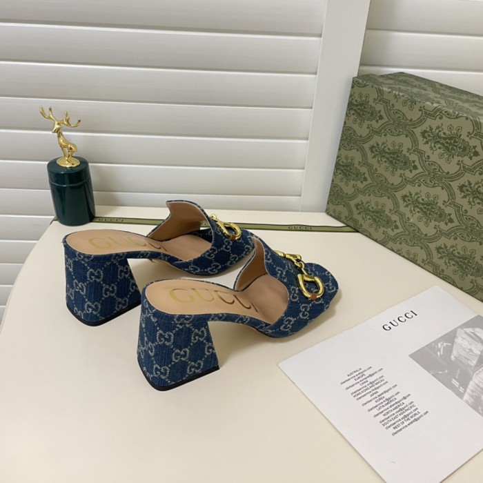 Gucci Womens Shoes Sandals Casual Design Luxury Brand Classic Leather Women's slide sandal with Horsebit with Original Box