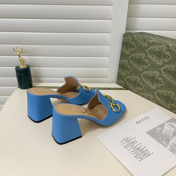 Gucci Womens Shoes Sandals Casual Design Luxury Brand Classic Leather Women's slide sandal with Horsebit with Original Box