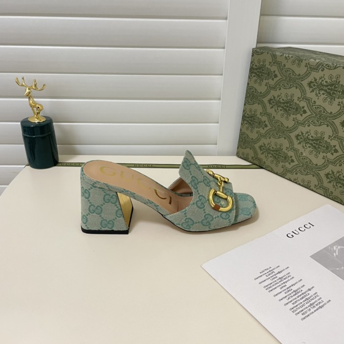 Gucci Womens Shoes Sandals Casual Design Luxury Brand Classic Leather Women's slide sandal with Horsebit with Original Box