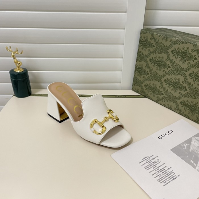 Gucci Womens Shoes Sandals Casual Design Luxury Brand Classic Leather Women's slide sandal with Horsebit with Original Box