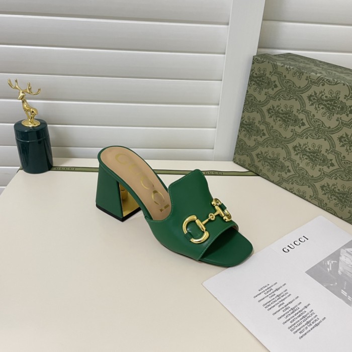 Gucci Womens Shoes Sandals Casual Design Luxury Brand Classic Leather Women's slide sandal with Horsebit with Original Box