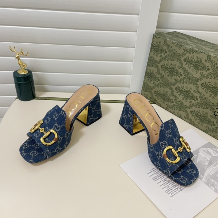 Gucci Womens Shoes Sandals Casual Design Luxury Brand Classic Leather Women's slide sandal with Horsebit with Original Box