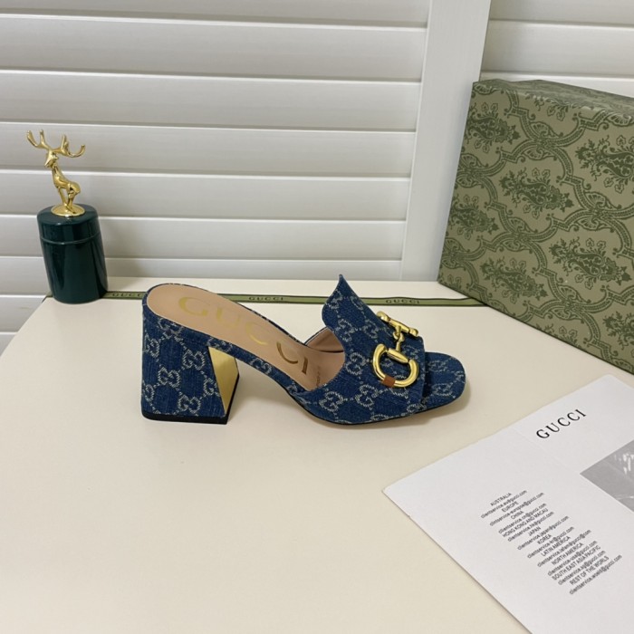 Gucci Womens Shoes Sandals Casual Design Luxury Brand Classic Leather Women's slide sandal with Horsebit with Original Box