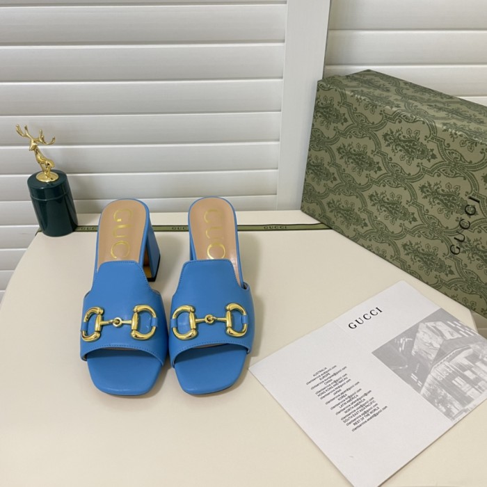 Gucci Womens Shoes Sandals Casual Design Luxury Brand Classic Leather Women's slide sandal with Horsebit with Original Box