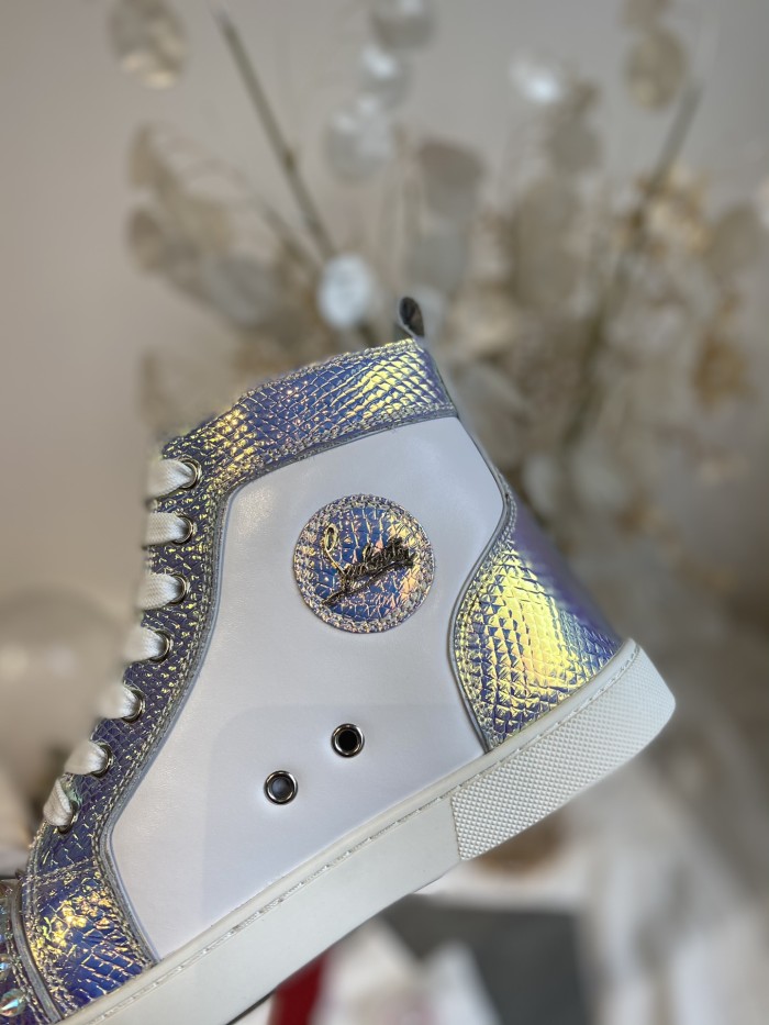 Christian Louboutin Mens Shoes Luxury Brand Red Bottom Design Louis Junior Spikes Flat with Original Box CL sneakers