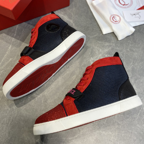 Christian Louboutin Mens Shoes Luxury Brand Red Bottom Design Louis Junior Spikes Flat with Original Box CL sneakers