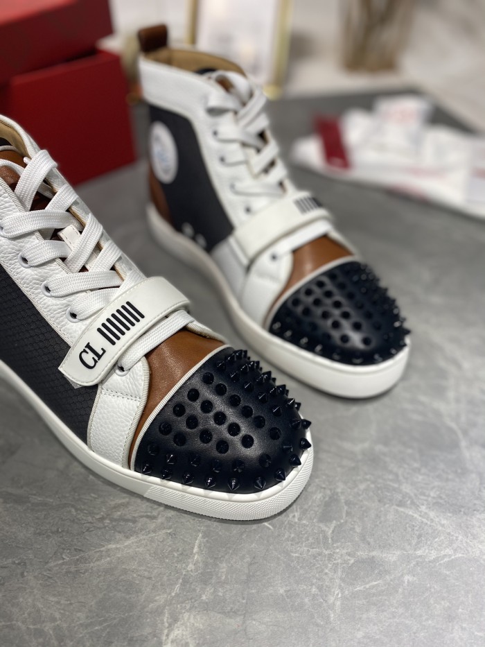 Christian Louboutin Mens Shoes Luxury Brand Red Bottom Design Louis Junior Spikes Flat with Original Box CL sneakers