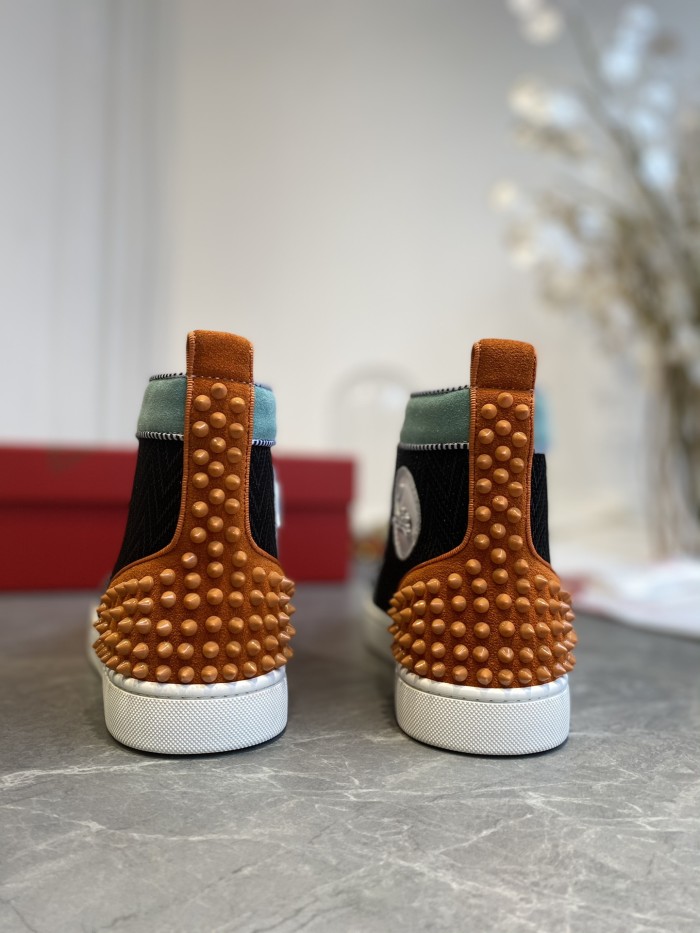 Christian Louboutin Mens Shoes Luxury Brand Red Bottom Design Louis Junior Spikes Flat with Original Box CL sneakers