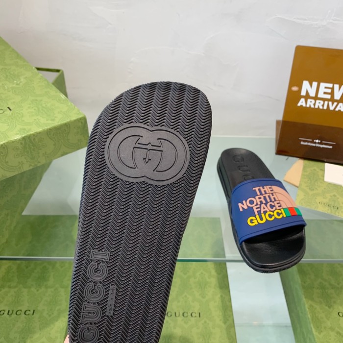 Gucci Mens Shoes Flat Sandals Slippers Luxury Brand Men's Web rubber slide sandal with Original Box 429469 GIB10 9079