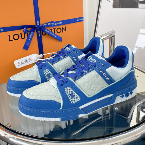 Louis Vuitton Womens Shoes Fashion Sneakers Design Luxury Brand LV TRAINER SNEAKER with Original Box 1A9JI9