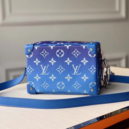 Louis Vuitton Mens Bag Luxury Brand Fashion Type M45433 LV Mini Soft Trunk in Blue Monogram Canvas with Original Box