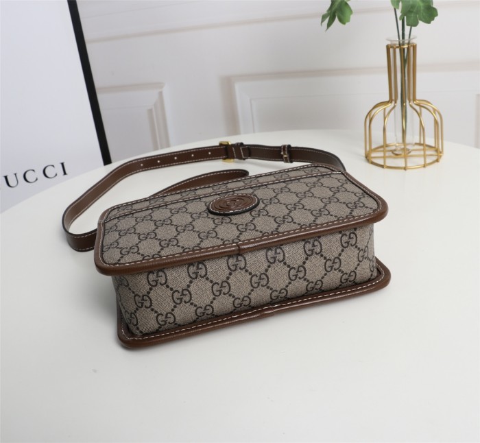 Gucci Womens Mens Bags Crossbody Shoulder Messenger Bags Luxury Brand Gucci GG Mini bag with Interlocking G with Original Box 658572 92TCG 8563
