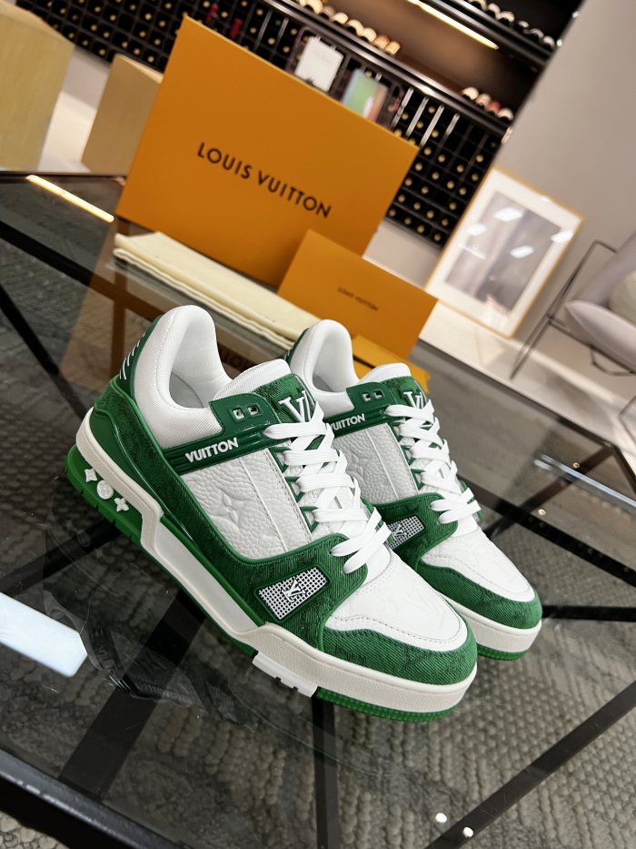 Louis Vuitton Womens Shoes Fashion Sneakers Design Luxury Brand LV TRAINER SNEAKER with Original Box 1A9JI9