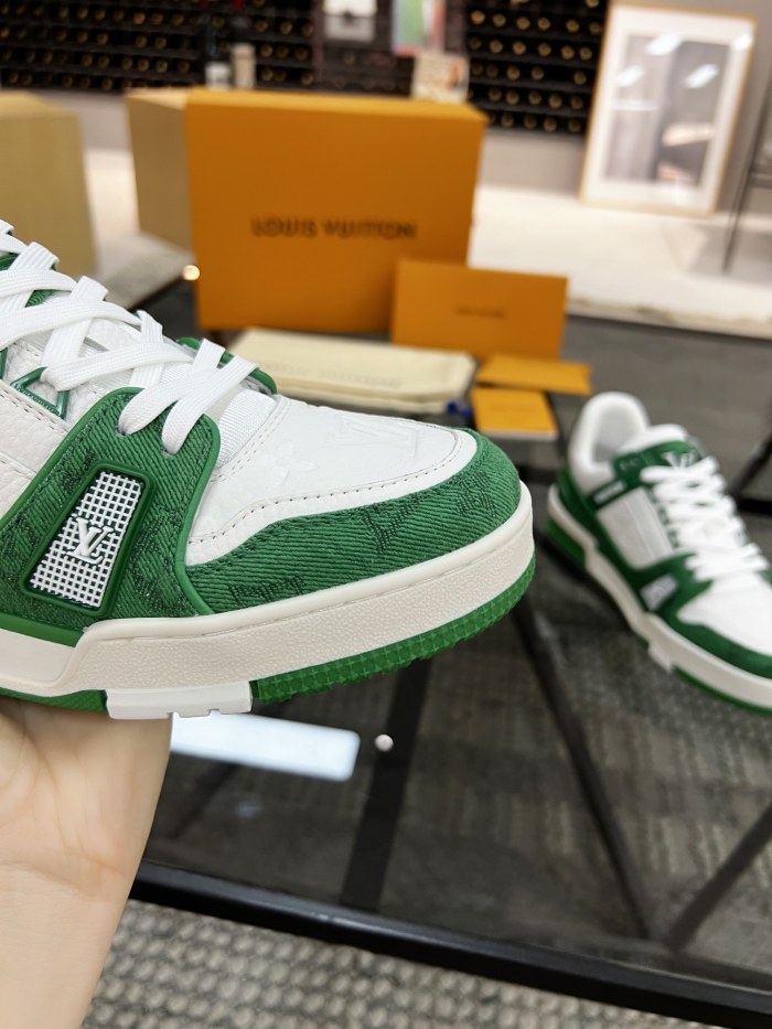 Louis Vuitton Womens Shoes Fashion Sneakers Design Luxury Brand LV TRAINER SNEAKER with Original Box 1A9JI9