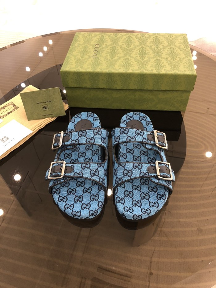Gucci Mens Shoes Flat Sandals Slippers Luxury Brand Men's slide sandal with straps with Original Box 698705 2HK60 4061
