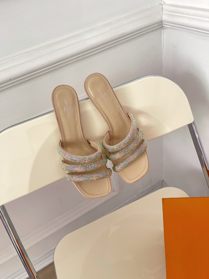 Louis Vuitton Womens Shoes Sandals Slippers Luxury Brand REVIVAL APPEAL MULE 1A93WI calf leather with Original Box 5.5cm Heel