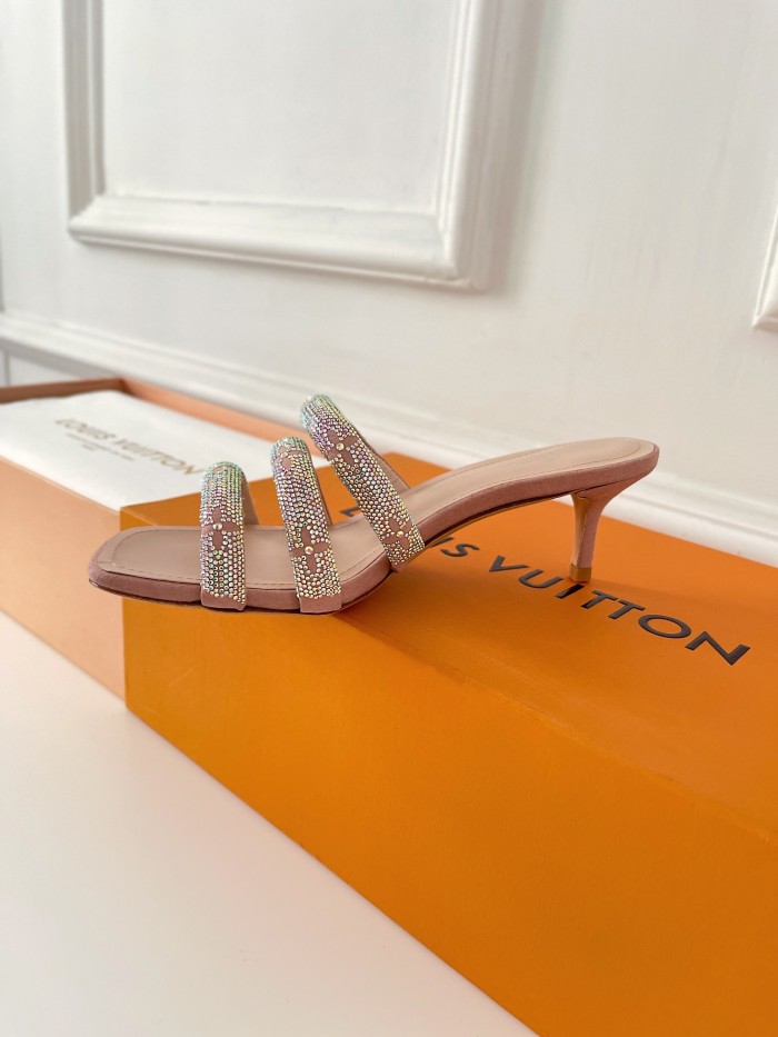 Louis Vuitton Womens Shoes Sandals Slippers Luxury Brand REVIVAL APPEAL MULE 1A93WI calf leather with Original Box 5.5cm Heel