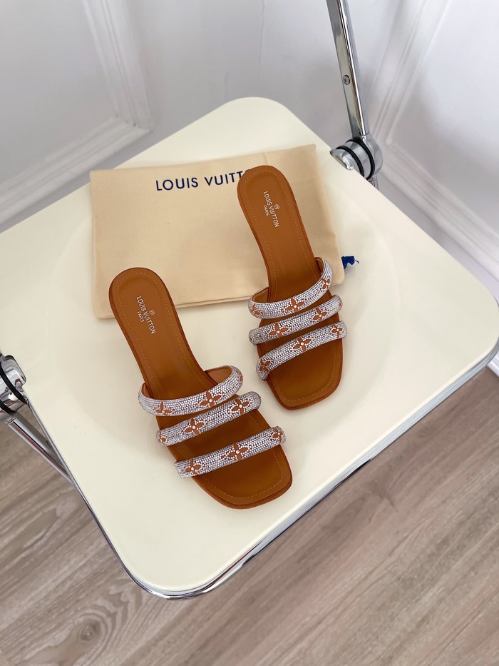 Louis Vuitton Womens Shoes Sandals Slippers Luxury Brand REVIVAL APPEAL MULE 1A93WI calf leather with Original Box 5.5cm Heel